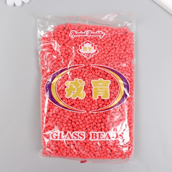 Бисер стекло 6/0  Бисер стекло 6/0 "Коралл" яркий 450 гр