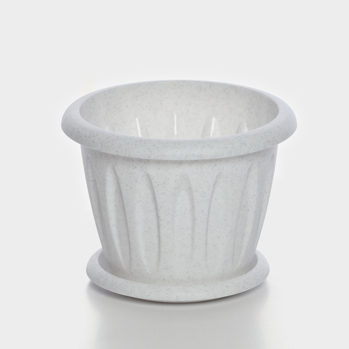 Горшок с поддоном «Фелиция», 1,8 л, цвет мраморный Горшок с поддоном «Фелиция», 1,8 л, цвет мраморный