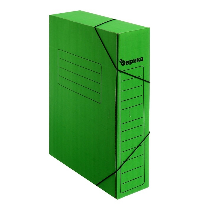 Папка архивная на резинках Calligrata, микрогофрокартон, 75 мм, до 700 л, зелёный Папка архивная на резинках Calligrata, микрогофрокартон, 75 мм, до 700 л, зелёный