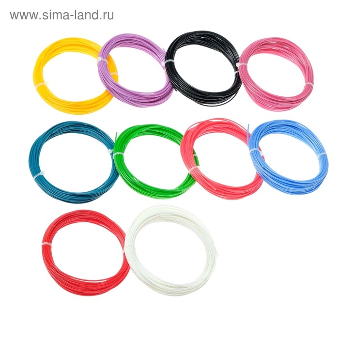 Комплект 3Д ручка NIT-PEN2 фиолетовая + пластик ABS 10 цветов по 10 метров Комплект 3Д ручка NIT-PEN2 фиолетовая + пластик ABS 10 цветов по 10 метров