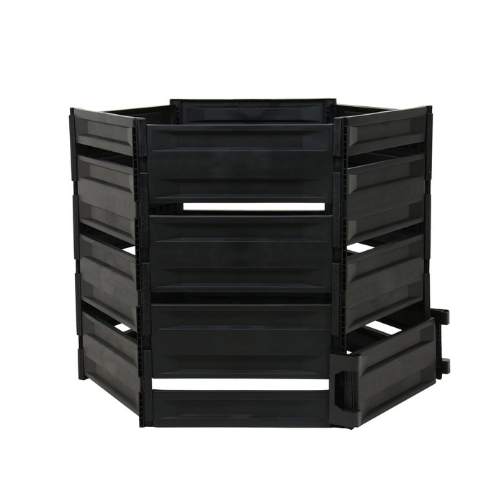 Компостер пластиковый, 800 л, 125 × 105 × 84 см, чёрный