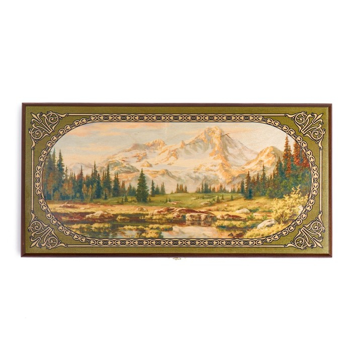 Нарды деревянные большие, настольная игра Нарды деревянные большие, настольная игра "Горы", 40 х 40 см, с шашками