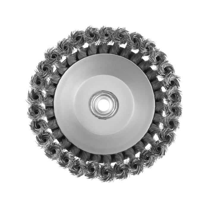 Щетка металлическая для УШМ ТУНДРА, крученая проволока,  Щетка металлическая для УШМ ТУНДРА, крученая проволока, "чашка", М14, 150 мм