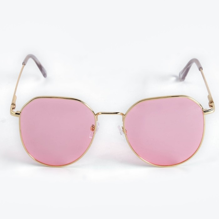 Очки солнцезащитные Очки солнцезащитные "OneSun", дужка 13 см, ширина 13 см, линза 4.5 х 5 см, розовые