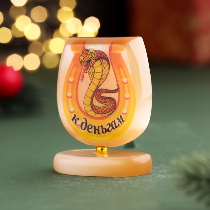 Новый год. Сувенир Новый год. Сувенир "К деньгам 2025", подкова на подставке, селенит, 2,5х4,5х6 см