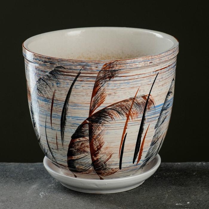 Горшок цветочный Горшок цветочный "Камыш" с поддоном, 1,8л