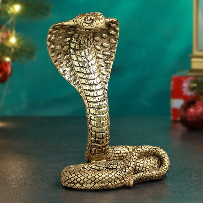 Фигура Фигура "Королевская кобра" золото, 14х8х17см