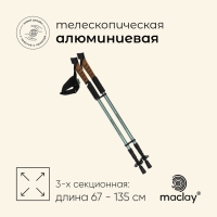 Палки для скандинавской ходьбы maclay Alu 100, телескопические, 2 шт.