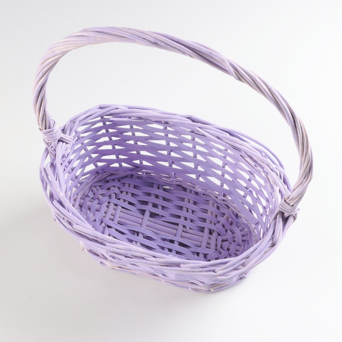 Корзина плетеная, 25х17х11х30 см, сиреневый, ива Корзина плетеная, 25х17х11х30 см, сиреневый, ива