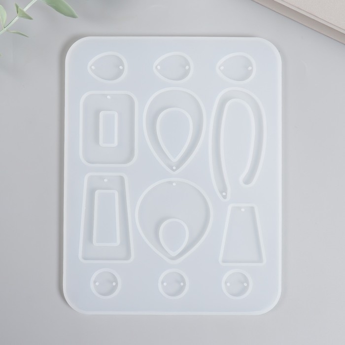 Молд силикон Молд силикон "Серьги - геометрия" 12 предметов 12х15,5 см