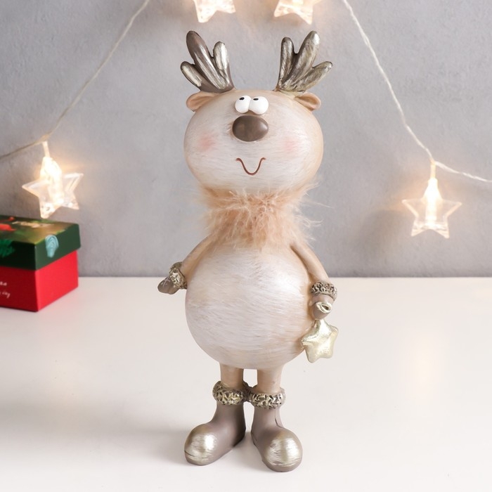 Сувенир полистоун Сувенир полистоун "Смешной олешка в сапожках с звёздочкой" пух 26х12х8 см