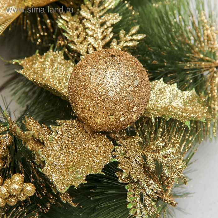 Венок новогодний d-28 см  Венок новогодний d-28 см "С бантиком" золотые ягодки