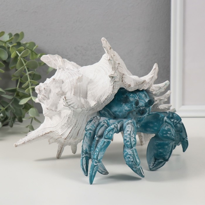 Сувенир полистоун Сувенир полистоун "Коралловый риф. Краб в ракушке" 23,5х23,5х17,8 см