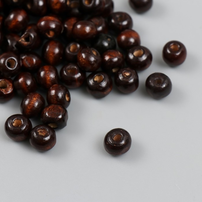 Бусины для творчества дерево Бусины для творчества дерево "Тёмно-коричневые" d=0,8 см набор 20 гр