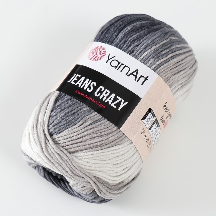 Пряжа Пряжа "Jeans crazy" 55% хлопок, 45% акрил 160м/50гр (8204 принт)