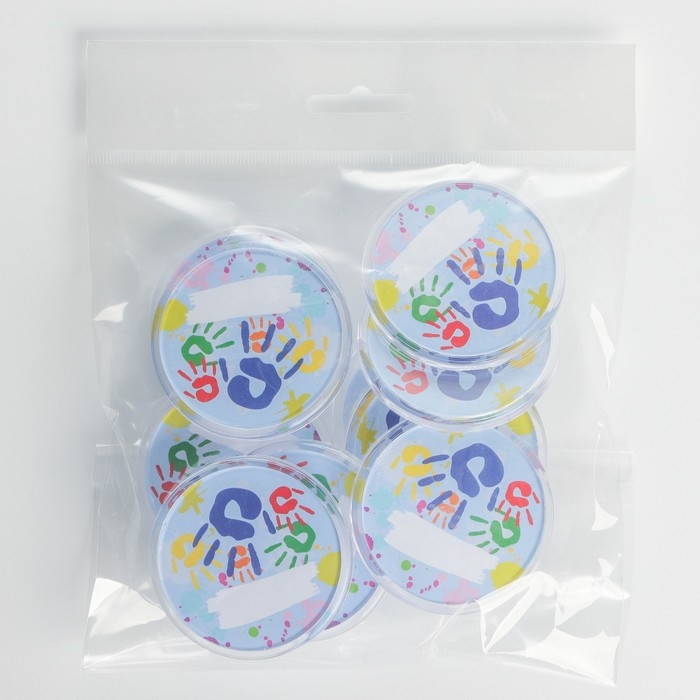 Значок пластиковый, с вставкой «Разноцветные ладошки», d=5 см Значок пластиковый, с вставкой «Разноцветные ладошки», d=5 см
