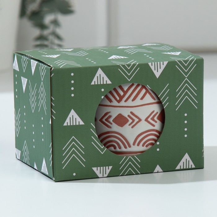 Кружка керамическая «Геометрия», 320 мл, цвет белый