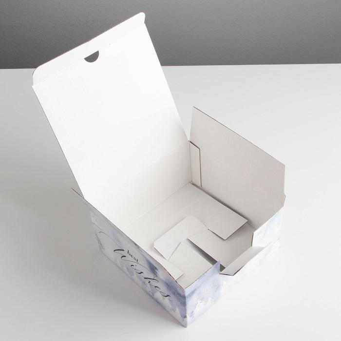 Коробка подарочная новогодняя складная &laquo;Best wishes&raquo;, 15 х 15 х 7 см, Новый год