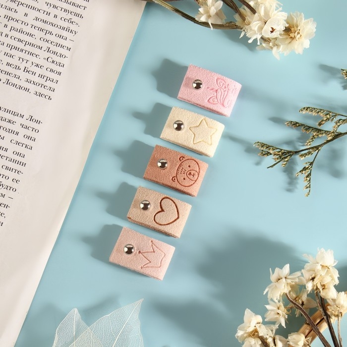 Набор бирок с кнопкой «Детский», 5 видов, 5 × 1,5 см, 10 шт, цвет разноцветный Набор бирок с кнопкой «Детский», 5 видов, 5 × 1,5 см, 10 шт, цвет разноцветный