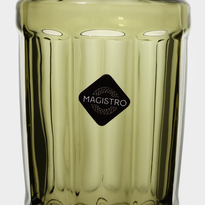 Набор бокалов из стекла для шампанского Magistro «Ла-Манш», 160 мл, 7×20 см, 2 шт, цвет зелёный