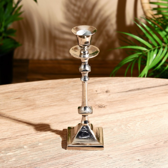 Подсвечник алюминий  Подсвечник алюминий "Космос" на 1 свечу 7х7х23 см