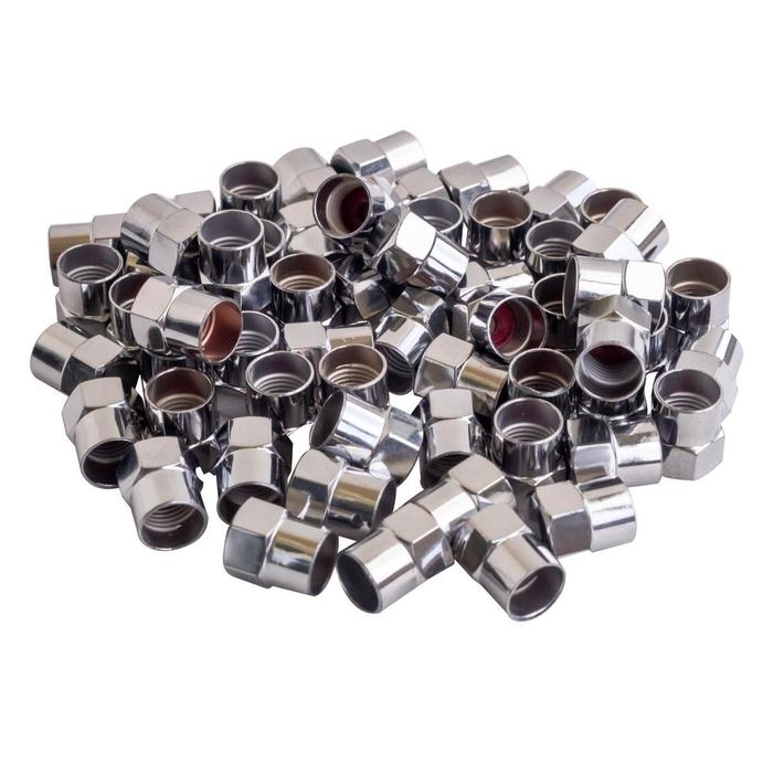 Колпачки Airline, на шинный вентиль, шестигранные, пластик, цвет хром, 60 шт Колпачки Airline, на шинный вентиль, шестигранные, пластик, цвет хром, 60 шт