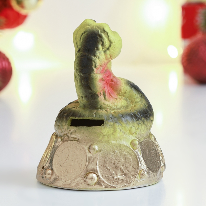 Новый год. Символ 2025. Копилка Новый год. Символ 2025. Копилка "Змея в монетах" 7х7х10см