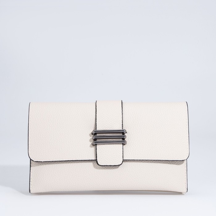 Сумка-клатч на магните, длинный ремень, цвет белый Сумка-клатч на магните, длинный ремень, цвет белый