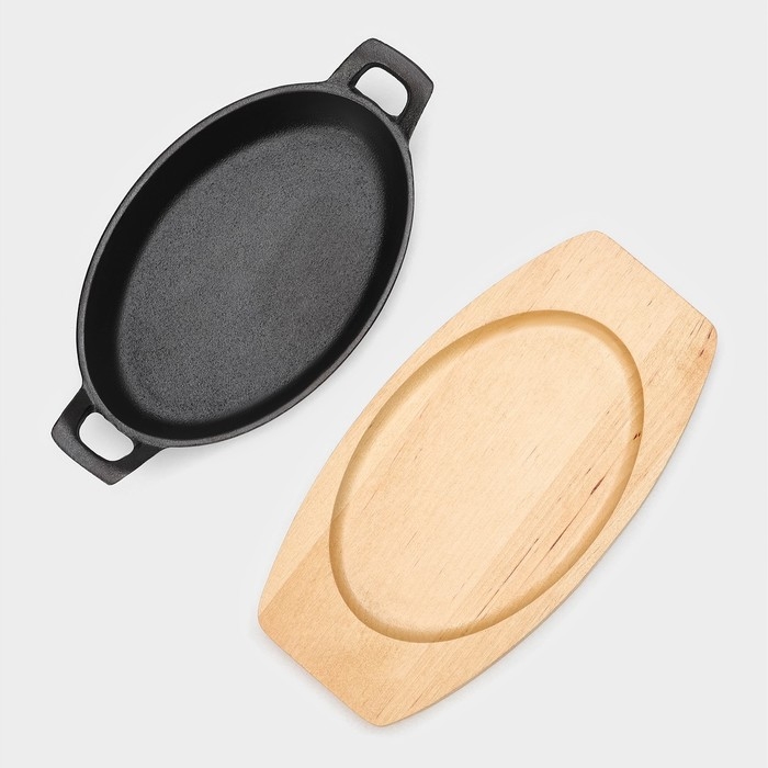 Сковорода чугунная Magma «Далат», 18×12×3 см, индукция, цвет чёрный Сковорода чугунная Magma «Далат», 18×12×3 см, индукция, цвет чёрный