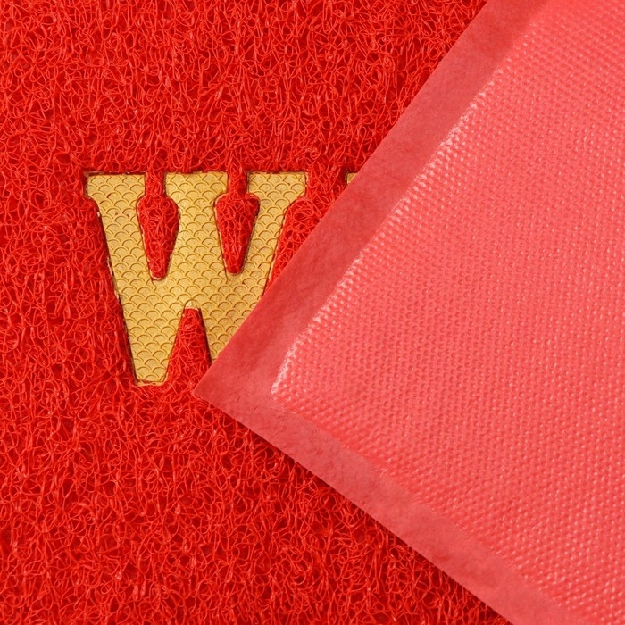 Коврик придверный Доляна Welcome с окантовкой, 38&times;58 см, цвет красный