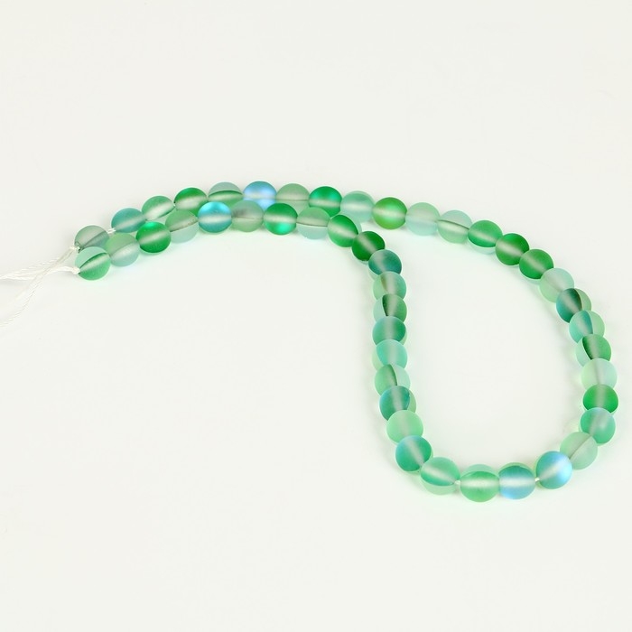 Бусины из натурального камня &laquo;Кошачий глаз&raquo;, набор 46 шт., размер 1 шт. &mdash; 8 мм, зелёный