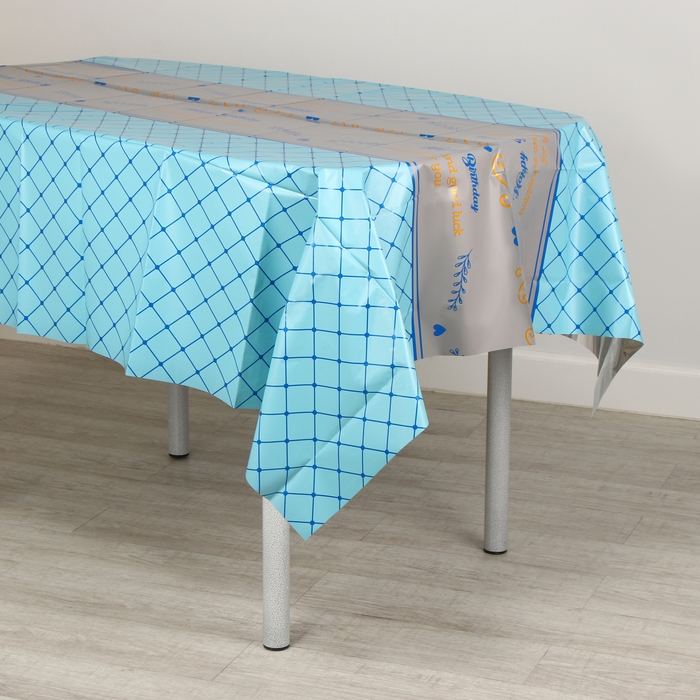 Скатерть &laquo;Квадратики&raquo;, 137 &times; 183 см., цвет синий