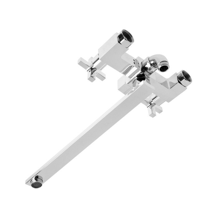 Смеситель для ванны Accoona A7175, двухрычажный, дивертор в корпусе, с душевым набором Смеситель для ванны Accoona A7175, двухрычажный, дивертор в корпусе, с душевым набором