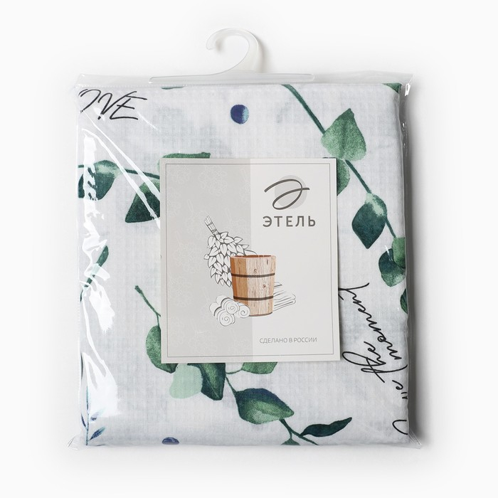 Простыня для бани «Эвкалипт» 150х180±5 см, 100% хлопок, вафельное полотно, 160 гр/м2 Простыня для бани «Эвкалипт» 150х180±5 см, 100% хлопок, вафельное полотно, 160 гр/м2