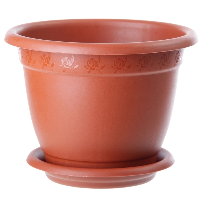 Горшок с поддоном «Борнео», 7,8 л, цвет терракотовый Горшок с поддоном «Борнео», 7,8 л, цвет терракотовый