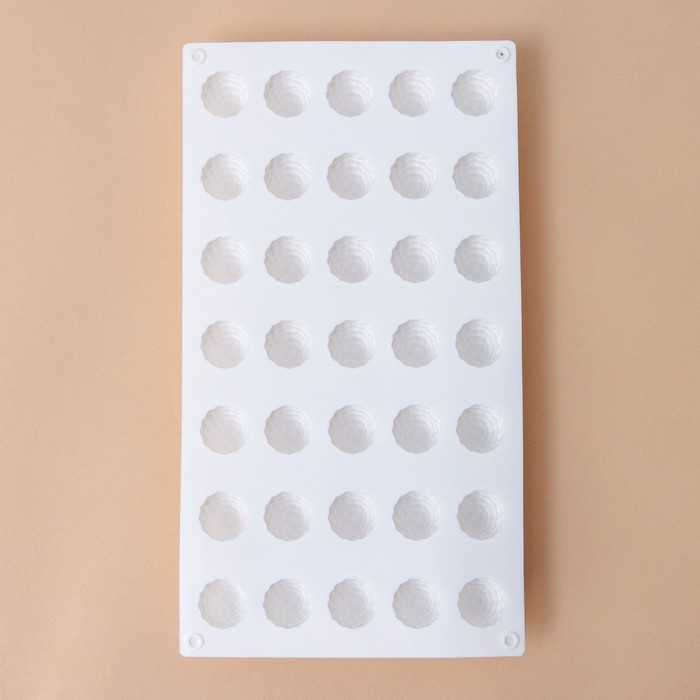 Форма для муссовых десертов и выпечки KONFINETTA «Ежевика», силикон, 29×16×2,5 см, 35 ячеек (2,8×2,5 см), цвет белый Форма для муссовых десертов и выпечки KONFINETTA «Ежевика», силикон, 29×16×2,5 см, 35 ячеек (2,8×2,5 см), цвет белый