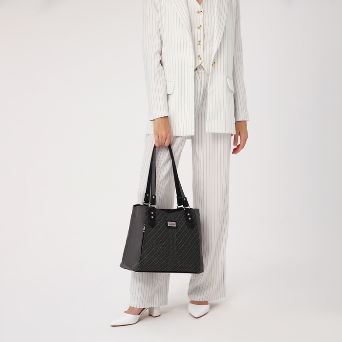 Сумка женская Сумка женская "Золотой Дождь" на молнии, цвет серый