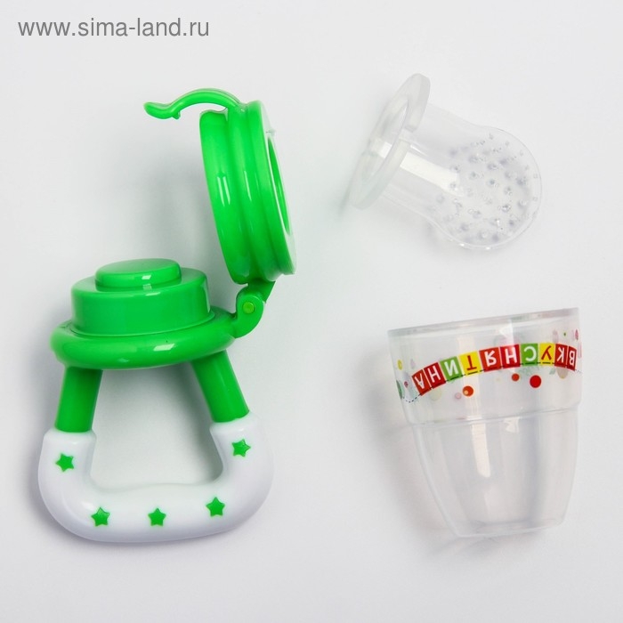 Ниблер «Вкуснятина» с силиконовой сеточкой, цвет зелёный Ниблер «Вкуснятина» с силиконовой сеточкой, цвет зелёный