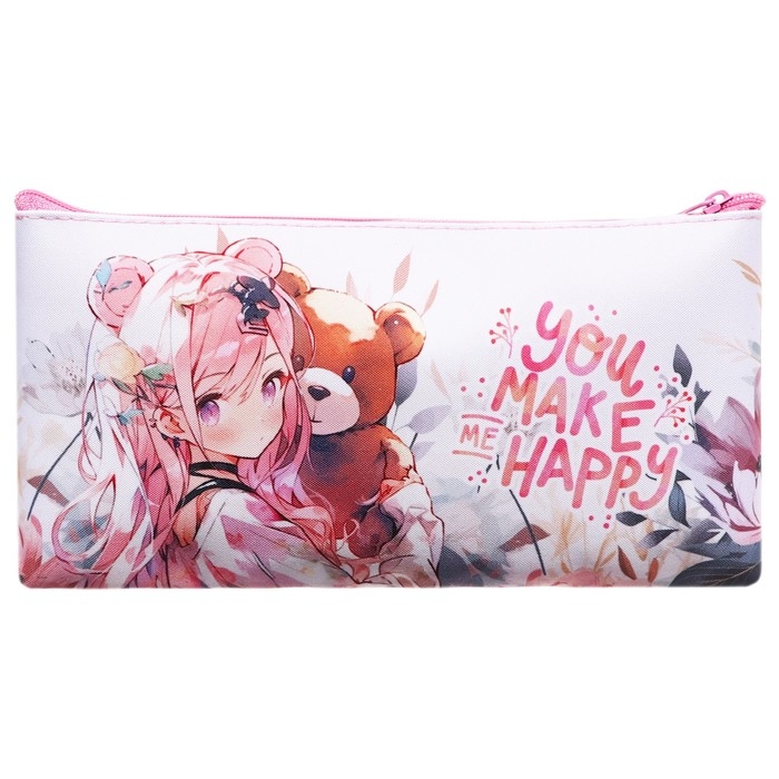 Пенал мягкий, 1 отделение, 108 х 205 мм, плоский, Calligrata ПМП 01-20 Пенал мягкий, 1 отделение, 108 х 205 мм, плоский, Calligrata ПМП 01-20 "Аниме"