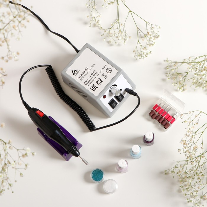 Аппарат для маникюра Luazon LMH-02, 6 насадок, 12 Вт, до 20000 об/мин, серый Аппарат для маникюра Luazon LMH-02, 6 насадок, 12 Вт, до 20000 об/мин, серый