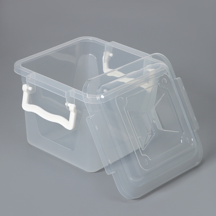 Контейнер для хранения с крышкой, 4 л, 19,5×19,5×17,5 см, цвет прозрачный Контейнер для хранения с крышкой, 4 л, 19,5×19,5×17,5 см, цвет прозрачный