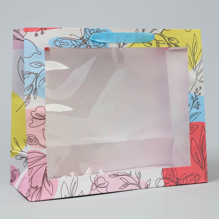 Пакет подарочный крафтовый с пластиковым окном, упаковка, «Поздравляю», 31 х 26 х 10 см Пакет подарочный крафтовый с пластиковым окном, упаковка, «Поздравляю», 31 х 26 х 10 см