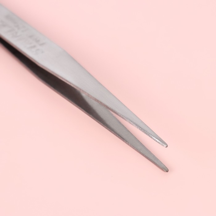 Пинцет прямой для рукоделия, 12,3 см, цвет серебряный Пинцет прямой для рукоделия, 12,3 см, цвет серебряный