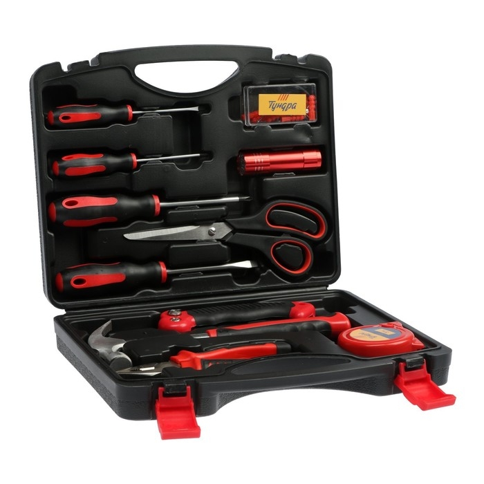 Набор инструментов в кейсе ТУНДРА Набор инструментов в кейсе ТУНДРА "23 ФЕВРАЛЯ", в подарочной упаковке, 11 предметов