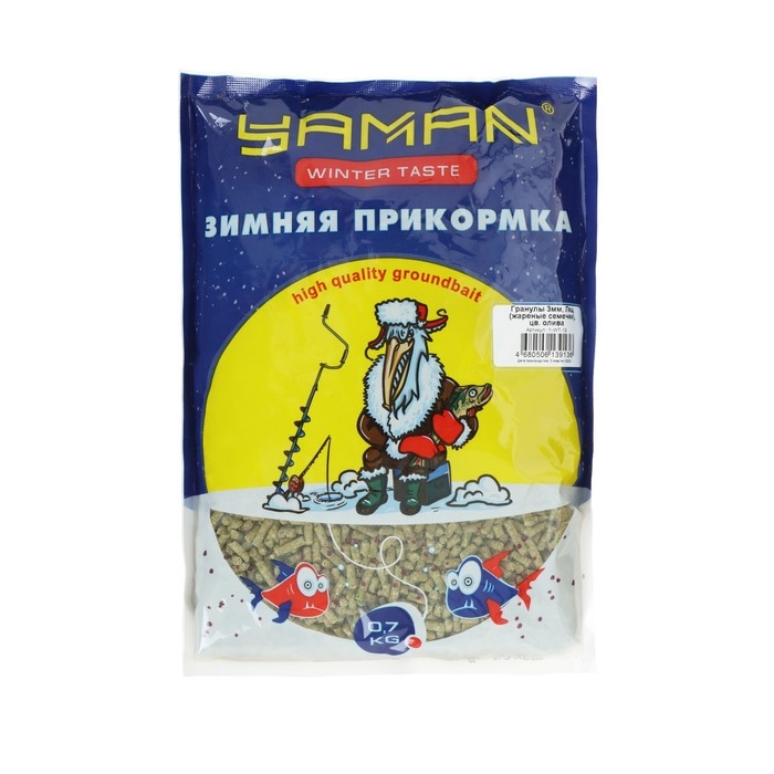Прикормка Yaman Winter Taste гранулы 3 мм, лещ зимняя, жареные семечки, 700 г, цвет олива Прикормка Yaman Winter Taste гранулы 3 мм, лещ зимняя, жареные семечки, 700 г, цвет олива