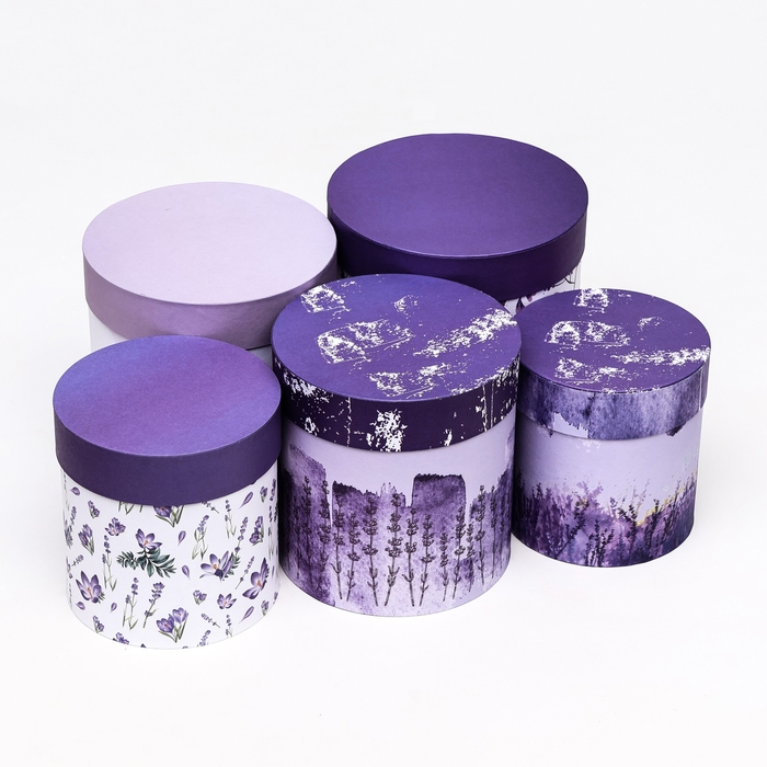 Набор шляпных коробок 5 в1 Набор шляпных коробок 5 в1 "Вдохновение", 20 х 20 - 15 х 15 см