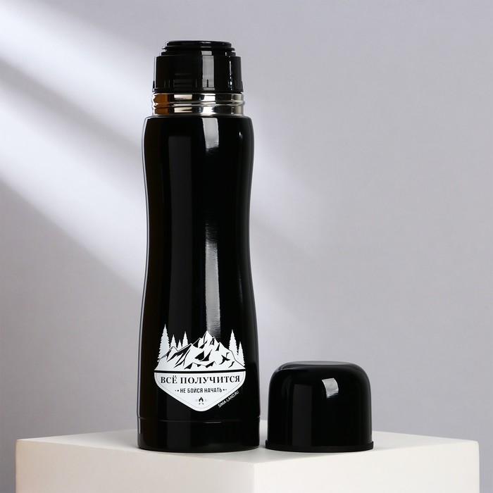 Термос &laquo;Всё получится&raquo;, 500 мл, чёрный