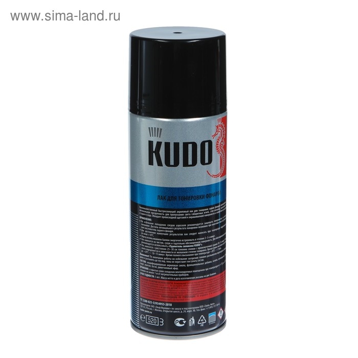 Лак для тонировки фар Kudo чёрный, акриловый, аэрозоль, 520 мл    KU-9021 Лак для тонировки фар Kudo чёрный, акриловый, аэрозоль, 520 мл    KU-9021