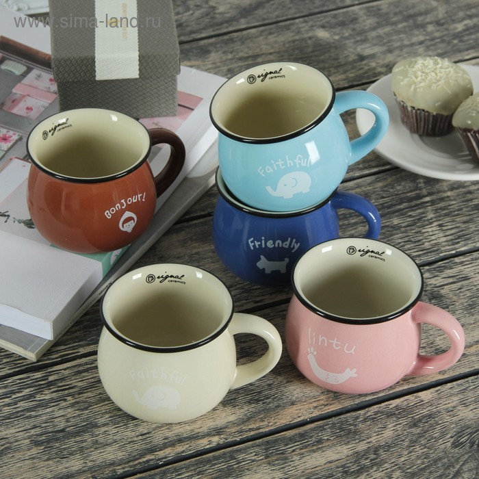 Кружка керамическая &laquo;Мечты&raquo;, 250 мл, рисунок и цвет МИКС