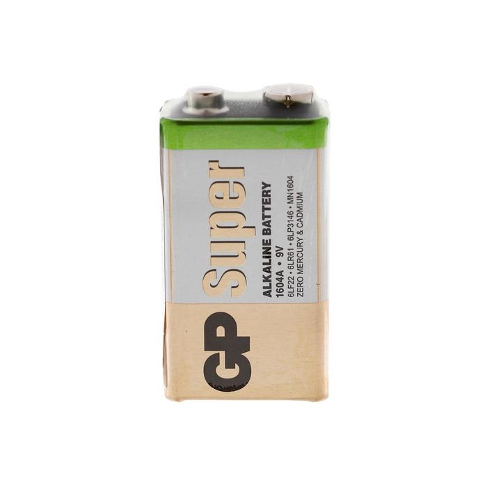 Батарейка алкалиновая GP Super, 6LR61 (6LF22, MN1604)-1S, 9В, крона, спайка, 1 шт Батарейка алкалиновая GP Super, 6LR61 (6LF22, MN1604)-1S, 9В, крона, спайка, 1 шт
